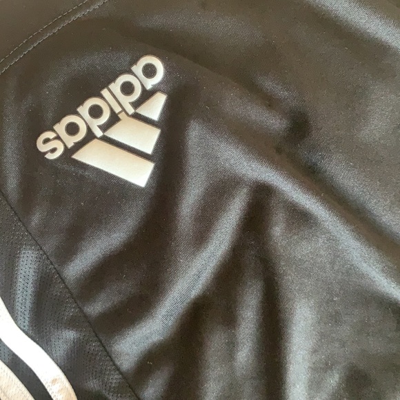 Adidas Black Drawstring Shorts With White Stripes - Picture 5 of 12